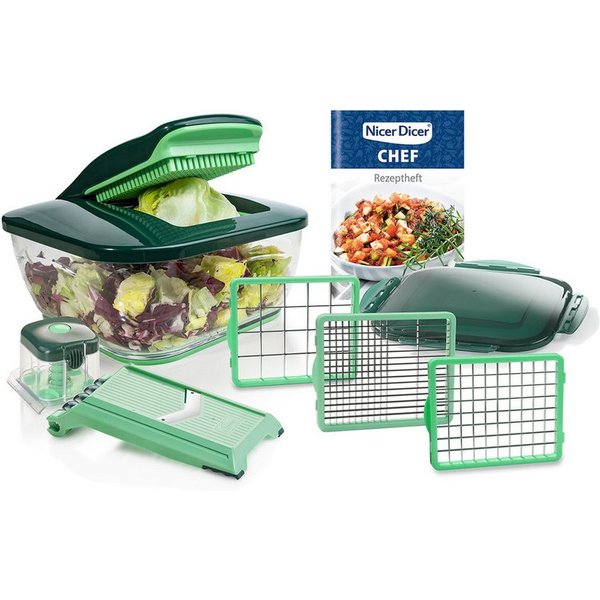 Genius Gemüseschneider Nicer Dicer Chef Gemüsehobel 10.tlg, Küche Helfer