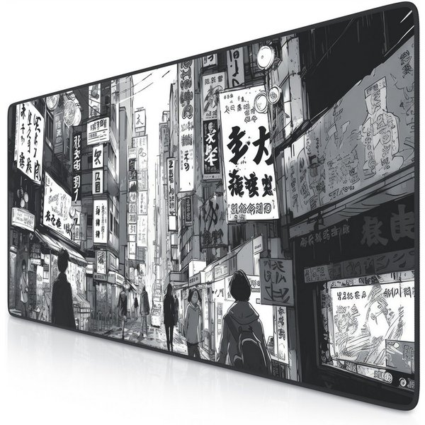 Titanwolf Gaming Mauspad XXL Speed Mousepad 900 x 400 x 3 mm, Schreibtischauflage, abwaschbar (1-St), rutschfeste Rückseite, Geschwindigkeit & Präzision, Manga,