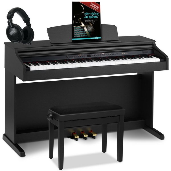 Classic Cantabile Digitalpiano DP-50 E-Piano Set mit 88 Tasten Hammermechanik (Spar-Set, inkl. Klavierbank, Kopfhörer & Schule), Klavier, Layer-, Split-, Twin-P