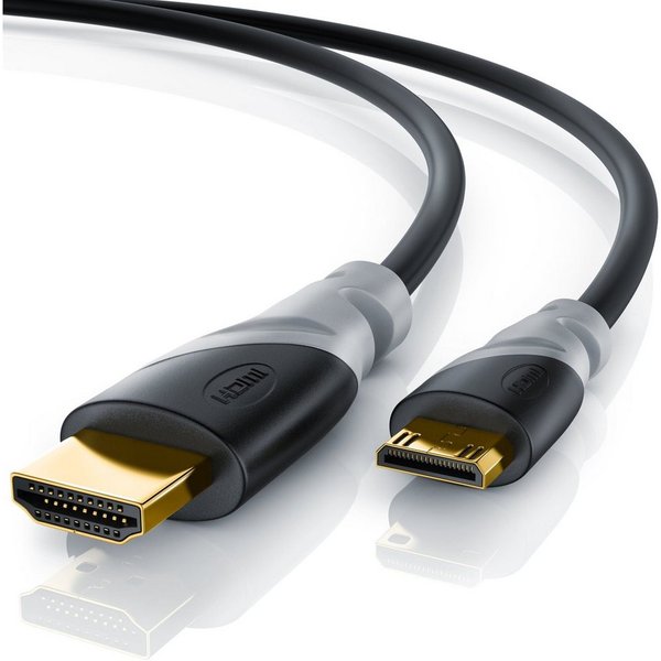 CSL Ultra HD, UHD, 2160p, 4k bei 30 Hz, 1080p, 3D, Ethernet - 3m HDMI-Kabel, 2.0, HDMI Typ C (Mini), HDMI Typ A (300 cm), 60 Hz, CEC, ideal für TV, PC, Konsole 