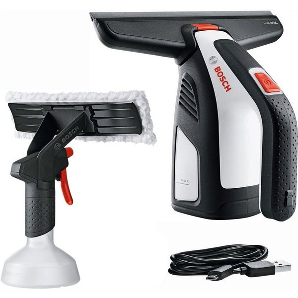 Bosch Home & Garden Akku-Fenstersauger GlassVac Solo Plus, inkl. Saugkopf, Spray-Applikationsflasche, Micro-USB-Kabel