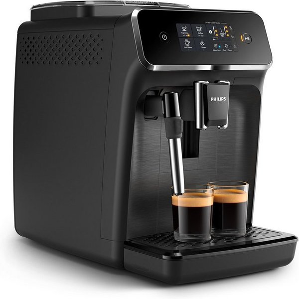 Philips Kaffeevollautomat EP2220/10 2200 Serie, 2 Kaffeespezialitäten, Panarello Milchschäumer, anpassbarer Aromastärke