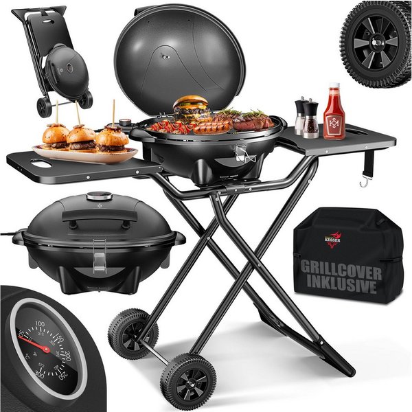 KESSER Elektro-Standgrill, elektrischer Elektrogrill 2in1 Tischgrill Standgrill Deckel
