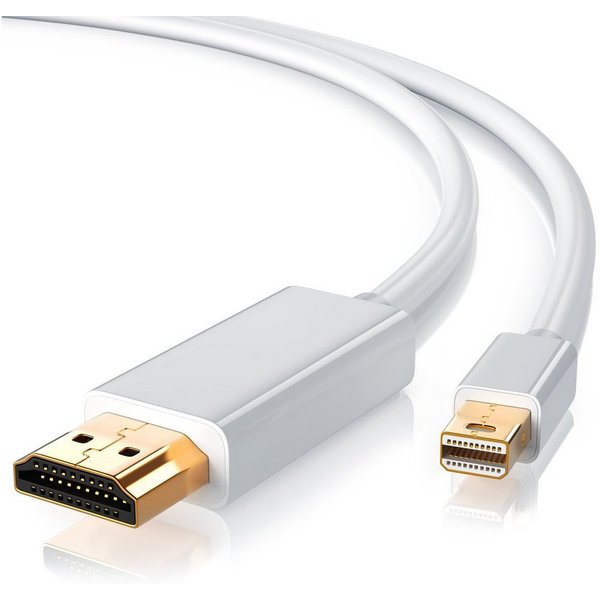 CSL Premium Full HD MiniDP Adapter Monitor Kabel - 1m Audio- & Video-Kabel, Mini DisplayPort, HDMI Typ A, (100 cm), für Monitor, Beamer und Notebook, Plug and P