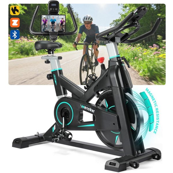 Wenoker Heimtrainer 2025 neu Heimtrainer Fahrrad mit App, Leises Hometrainer Fahrrad (1-tlg., mit Magnetwiderstand), Indoor Fitnessbikes für Kardio-Training zu 