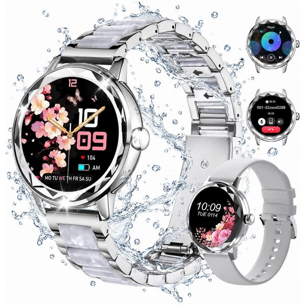 Vornix 2026 Neues Smartwatch Damen, Fitness Uhr mit Anruffunktion Smartwatch Smartwatch (Fitnessuhr mit Telefonfunktion/WhatsApp Notiz,Smartwatch Fitness Tracke