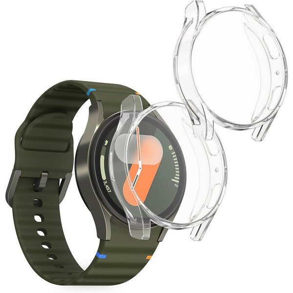 kwmobile Smartwatch-Hülle 2x Silikon Hülle für Samsung Galaxy Watch 7 40mm, Schutzhülle Fullbody Display Cover Set aus Silikon
