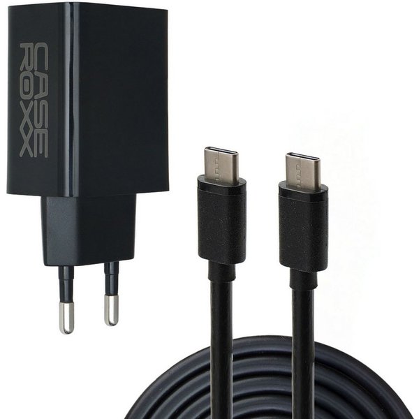 caseroxx USB Type-C Ladegerät für Teufel Boomster 4 / Go, Rockster Go 2 Lautsprecher-Ladegerät (Kompatibel mit Teufel Boomster 4, Boomster Go, Rockster Go 2, Po