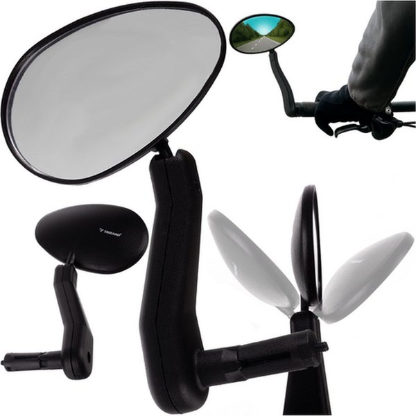 Trizand Fahrradspiegel Linker Fahrradspiegel Universell (Spar-Set, 1-St., verstellbar), Spiegel lässt sich drehen und neigen
