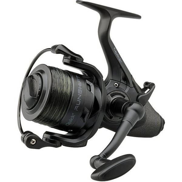 DAM Fishing Freilaufrolle Runshift 3L FS + Camo Line 4000 5000 mit Schnur Karpfen Freilaufrolle), Vorgespult mit schwarzem und grünem Monofilament
