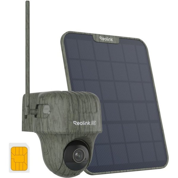 Reolink Wildkamera Ranger PT 4K 4G LTE (Außenbereich, No-Glow,Tiererkennung,Bewegungsmelder, 355°/90° Schwenk,2-Weg-Audio)