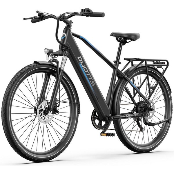 DUOTTS E-Bike Mountainbike Herren Damen E-Citybike 28 Zoll 250W 468Wh 90km Scheibenbremse, Kettenschaltung, Heckmotor, 468 Wh, (Beleuchtungsset mit Batterielade