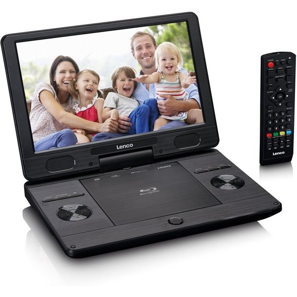 Lenco BRP-1150BK Portabler DVD-Player (HD-Auflösung, tragbarer 11,5 Zoll Blu-ray DVD-Player mit Akku, USB & SD-Karten Slot)