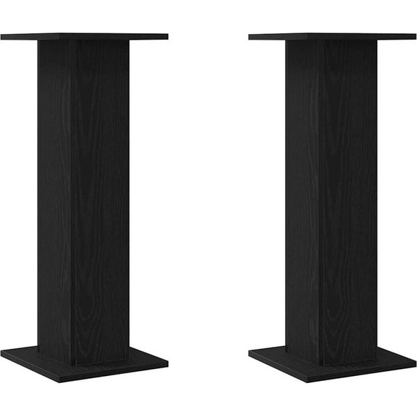 vidaXL Lautsprecherständer Lautsprecherständer 2 stk. Schwarz Eichen-Optik 30 x 30 x 80 cm, (2-tlg)
