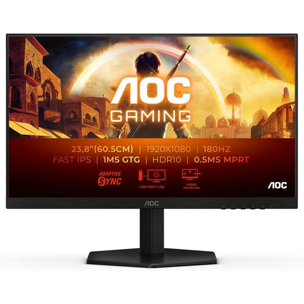 AOC 24G42E Gaming-Monitor (60,5 cm/24 ", 1920 x 1080 px, Full HD, 0,5 ms Reaktionszeit, 180 Hz, Fast-IPS, Neigung)