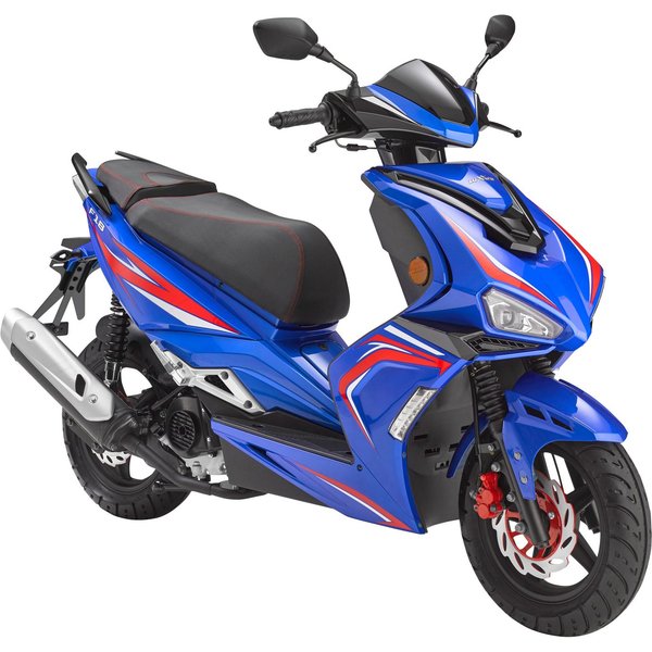Luxxon Motorroller F18, 50 ccm, 45 km/h, Euro 5, (abschließbares Staufach), 2 Sitzplätze, für Erwachsene, Sportliches Design, 4-Takt Motor