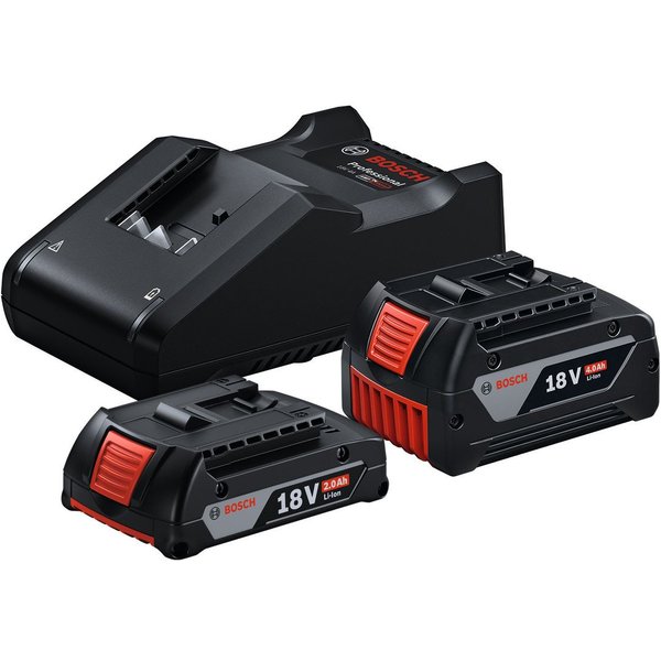 Bosch Professional GBA 18V Akku Starter-Set, 2 Akkus 2Ah und 4 Ah, inkl. Ladegerät