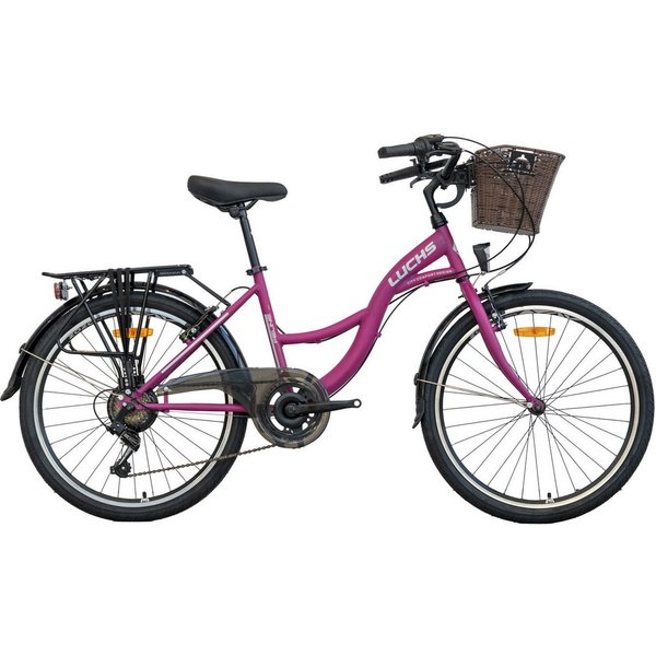 LUCHS Cityrad Feline Damenfahrrad 26 Zoll – Cityfahrrad Hollandrad – Citybike, 21 Gang Shimano, Kettenschaltung, 21 Gang SHIMANO, Frontkorb – Citybike für Allta