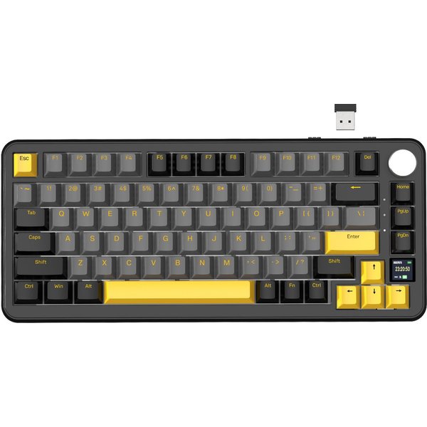 ATTACK SHARK X85PRO Mechanische Tastatur mit drei Modi,TFT-Bildschirm Gaming-Tastatur (75 % CNC-Knopf, 5-lagige Polsterung, Hot-Swap-Linearschalter, RGB)