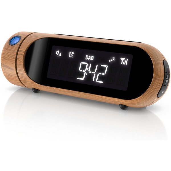 BEARWARE Radiowecker DAB Plus Radio, Projektionswecker, FM & DAB+ mit je 20 Speicherplätzen Küchenradio digital, Wecker, 4 Helligkeitsstufen, dimmbare Projektio