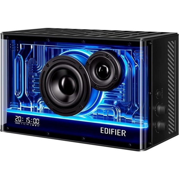 Edifier® QD35 Bluetooth-Lautsprechersystem Schwarz Lautsprechersystem (Bluetooth, 40 W, mit RGB-Lichteffekten und zwei Ladeanschlüssen)