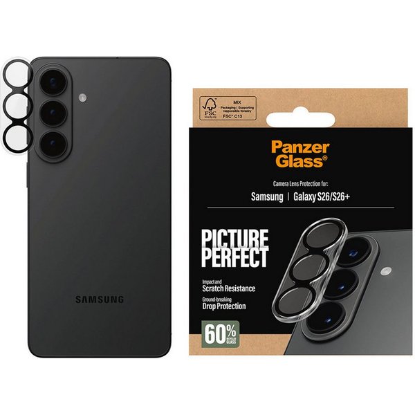 CARE by PanzerGlass Kameraschutzglas Camera Lens Protector für Samsung Galaxy S26, Samsung Galaxy S26 Plus, Objektivschutz, Schutzfolie, Linsenschutz, kratz- & 