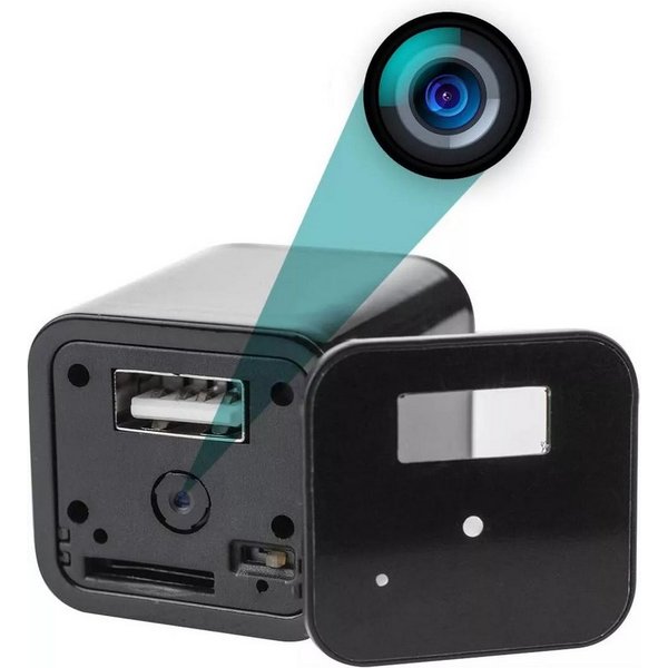 SpionProfi Überwachungskamera Mini Kamera Video Ton Überwachungskamera mit Bewegungsmelder Haus Cam (Innenbereich, Universal Usb Ladegerät versteckte Kamera Spy