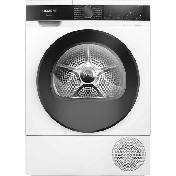 SIEMENS Wärmepumpentrockner iQ500 WQ35G2D00, Selbstreinigender Kondensator, Halbe Beladung, Reversierende Trommel