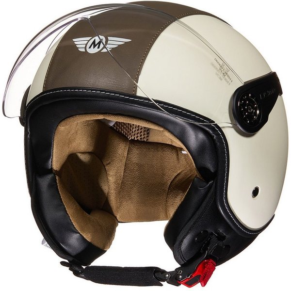 MOTO HELMETS Motorradhelm Jethelm H-44 Vintage Retro, Helm für Motorrad, Roller & Vespa, Schnellverschluss, nur 1050g