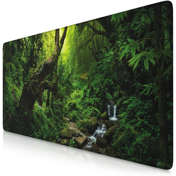 Titanwolf Gaming Mauspad XXL Mauspad 900x400, Wald-Motiv V3, Schreibtischunterlage (1-St), rutschfeste Rückseite, Geschwindigkeit & Präzision, wasserabweisend