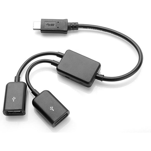 Bolwins H67 USB C Stecker zu 2x USB Buchse Kabel Adapter USB OTG Lade Splitter USB-Kabel, USB C Stecker, USB Buchse (19 cm), USB-C auf 2× USB-A OTG Adapter