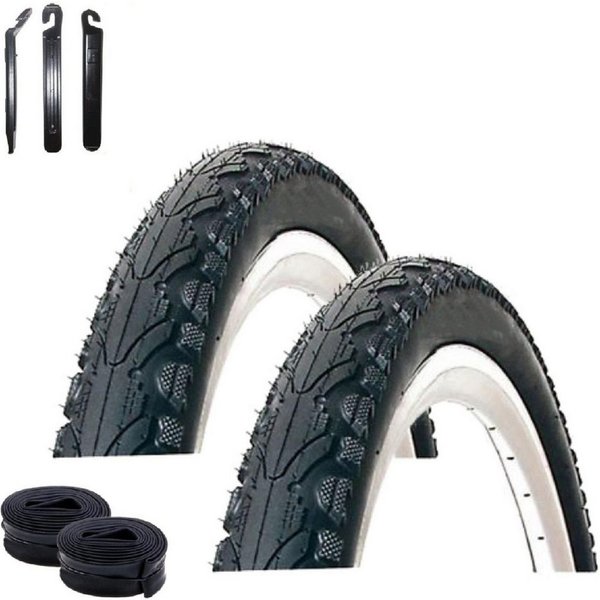 maxxi4you Fahrradreifen 2 x Kenda K-935 24 x 1,75 (47-507) Schwarz + 2 x DV inkl. Reifenheber