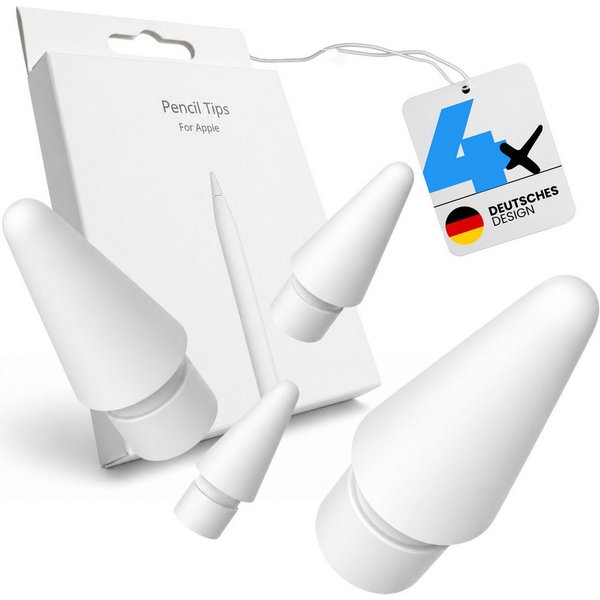 S&T Design Eingabestift Spitze für Apple Pencil 1 Gen. / 2 Gen. / Pro und USB-C Ersatzspitzen (Packung, 4-St., Hochempfindlich) POM Ersatz-Apple-Stiftspitzen iP