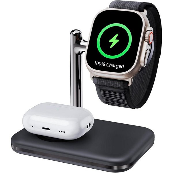 MAKAQI Ladestation 2-in-1 Wireless Charger für Apple Watch und AirPods Pro Wireless Charger (1000,00 mA, 2-in-1 Ladegerät für Apple Watch & AirPods, 2-in-1 Lade