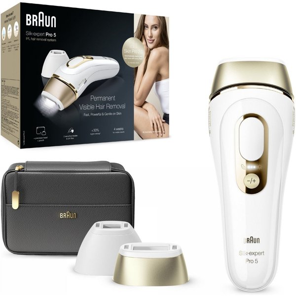 Braun Haarentfernungsgerät Braun Silk-Expert Pro 5 PL5140, 400.000 Lichtimpulse, IPL-Tech, 400.000 Blitze, SensoAdapt-Sensor, 10 Stufen, IPL-Tech, 400.000 Blitz