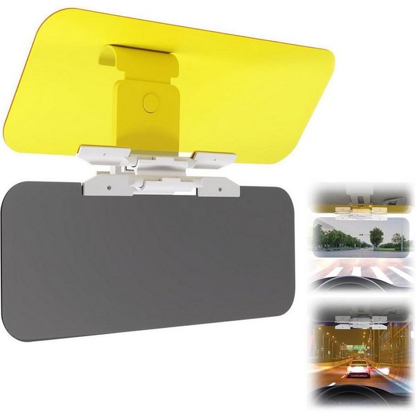 LuxusKollektion Autosonnenschutz Sonnenblende Auto 2 in 1 verstellbar Tag Nacht Visierverlängerung, 12 x 0.1 cm, (2-St)