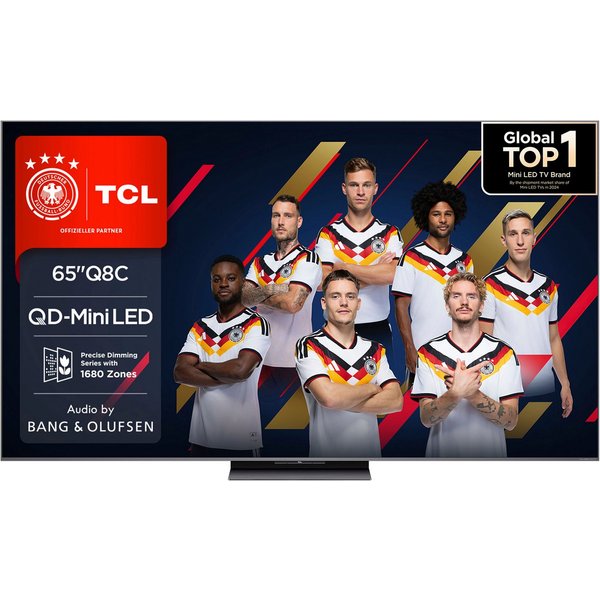 TCL 65Q8CX7 Mini-LED-Fernseher (164 cm/65 Zoll, 4K Ultra HD, Smart-TV, Google TV, Audio von Bang & Olufsen, Smart TV, Apple TV, 144Hz, 4K, Dolby Vision)