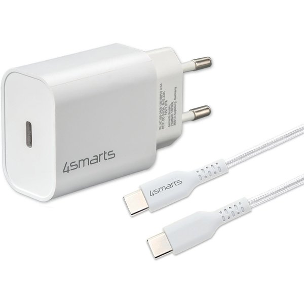 4smarts 4smarts Schnelllade-Set 20W mit 1.5m USB-C zu USB- Handy-Netzteile (Knickschutz)