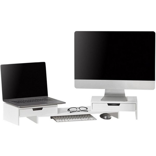 SoBuy Monitor-Halterung BBF04, (Design Monitorerhöhung für 2 Monitore Monitorständer Bildschirmständer)