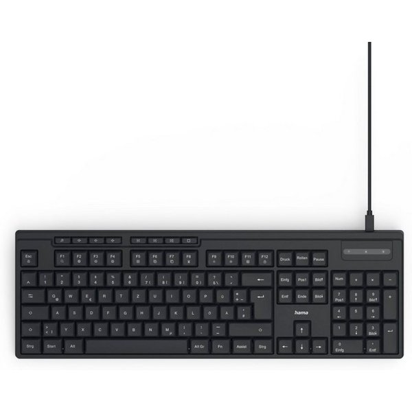 Hama Tastatur CK-200 (kabelgebunden, QWERTZ, Media-Tasten) Tastatur