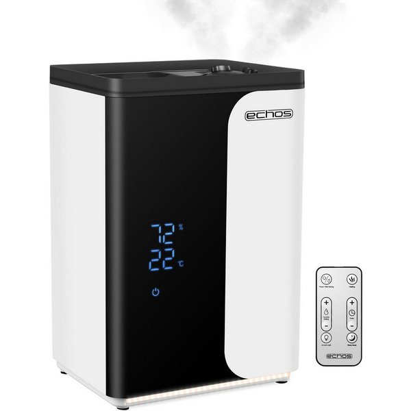 echos Luftbefeuchter WLAN-Luftbefeuchter Eco-4170 Smart, 5 l Wassertank, per App steuerbar,HEPA-Filter,5 Liter Wassertank,Timer,warmer Nebel
