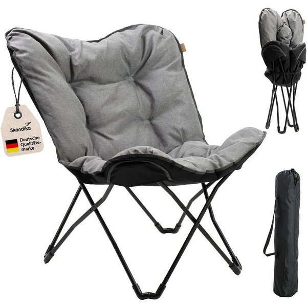 Skandika Campingstuhl Faltsessel Tolga XL, Campingsessel, Stuhl für Camping (Weiche Polsterung (abnehmbar), Maße 53 × 65 × 93 cm), Sitzhöhe 45 cm, belastbar bis
