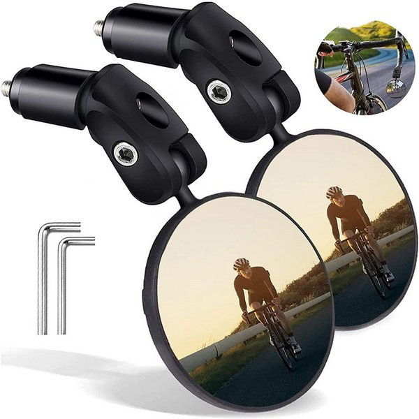 MOPUEA Fahrradspiegel Fahrradspiegel 2Stück 360°Fahrrad Rückspiegel Verstellbarer Weitwinkel (2er Set Fahrrad Rückspiegel konvex 360 Grad Weitwinkel universal, 