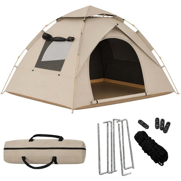 relaxdays Wurfzelt Campingzelt 3-4 Personen Schnellaufbau, Personen: 4 (1 tlg)