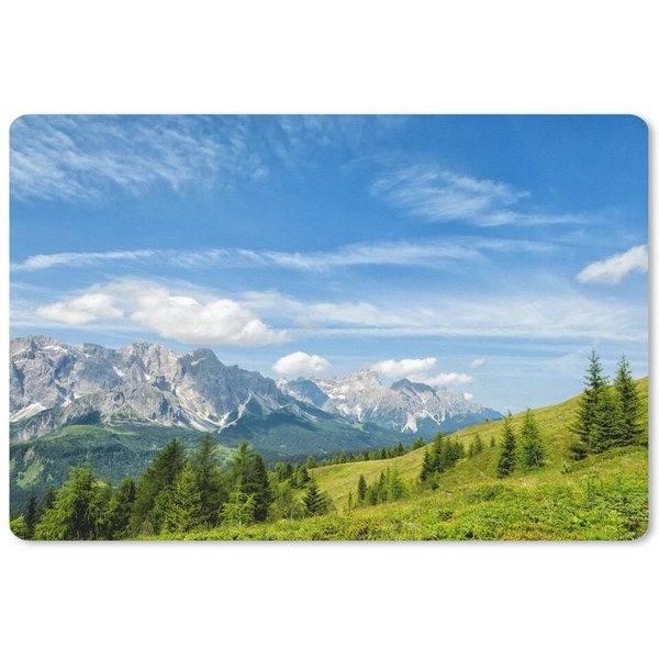 MuchoWow Mauspad Alpen - Berge - Gras (1-St), Mouse pad Klein, Gaming Deko, PC Zubehör, 27x18 cm