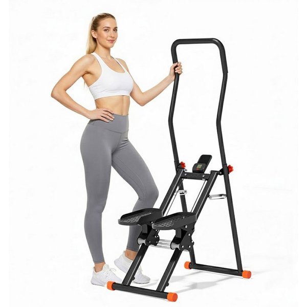 BAYMATE Stepper Stepper Gewichtskapazität Klettertrainingsgerät Heimfitnessgerät (mit LED-Anzeige Klappbarer Fitness-Trainer Stepper-Maschine für effektives Tra