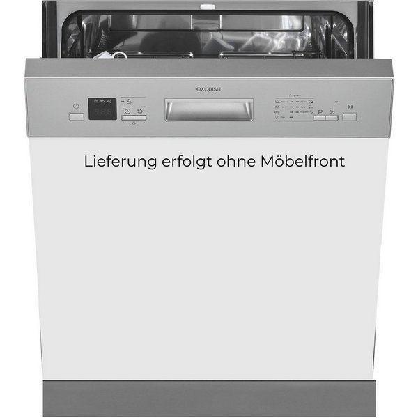 exquisit teilintegrierbarer Geschirrspüler EGSP56312-EB-030E, 11 l, 12 Maßgedecke, LED-Anzeige, höhenverstellbare Füße, Kindersicherung