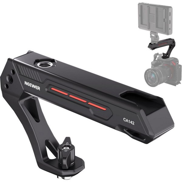 Neewer Kamerahalterung CA142 Leichter Kamera Obergriff, mit 3/8" Arretierungsstift, (1-tlg., mit 1/4" 3/8" Gewinden Kaltblitzschuh für Videolicht, Max. Last 10k