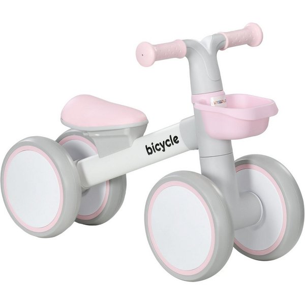 AIYAPLAY Laufrad Kinder ab 1 Jahre Baby bis 20 kg Lauflernrad 6.9 Zoll, Einstellbarer Lenkerwinkel, rosa