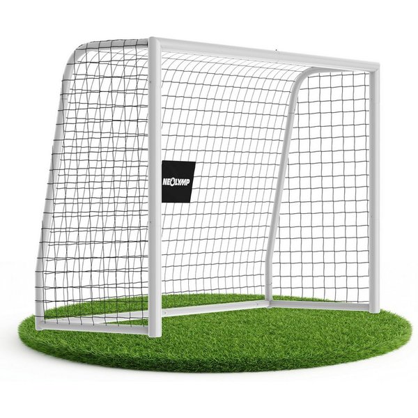 NEOLYMP Fußballtor für Garten – Robustes Stadion-Tor aus Metall, korrosionsgeschützt (Fußballtor für Garten mit Polyester-Netz – Einfacher Aufbau), Wetterfestes